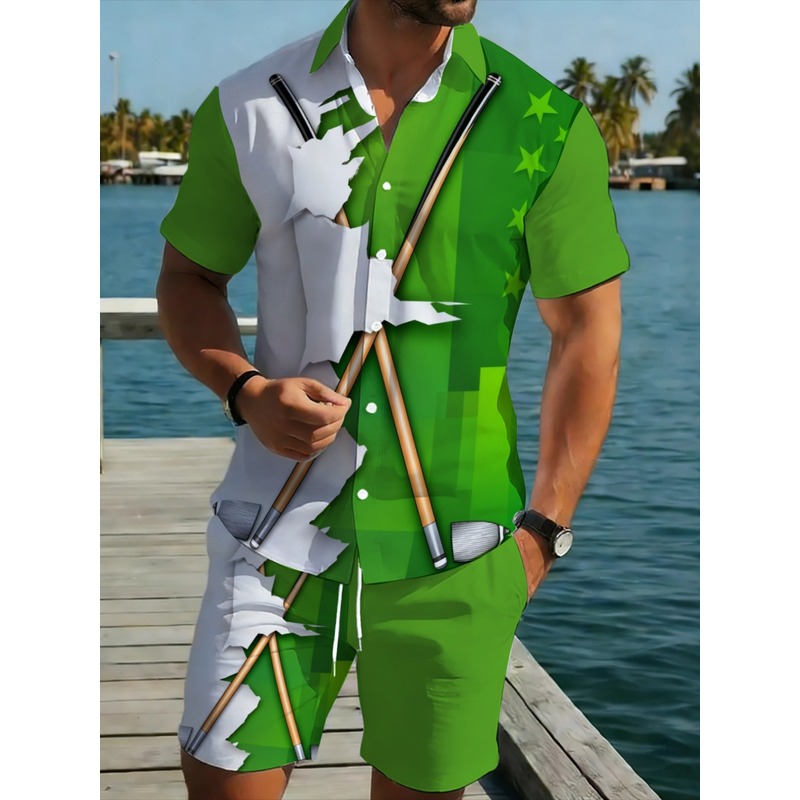 Golf Equipment - Men's Lightweight Casual Green White Polyester