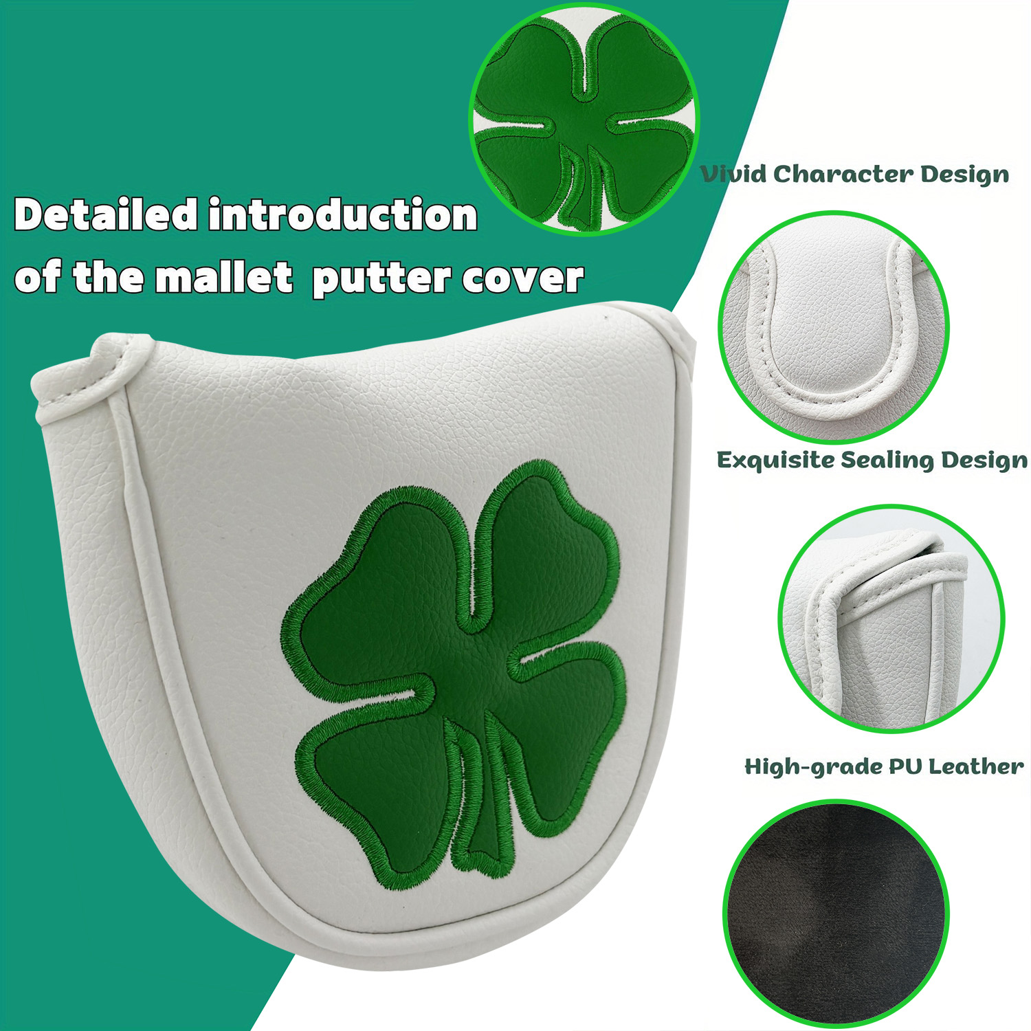 1pc Putter Head Cover, 'Clover - Golf Equipment Industry 评论和价格